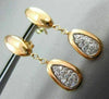 ESTATE .28CT DIAMOND 14KT WHITE & ROSE GOLD 3D PAVE PEAR SHAPE HANGING EARRINGS