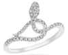 ESTATE .26CT DIAMOND 14KT WHITE GOLD 3D CLASSIC ROUND HAPPY SNAKE FUN RING