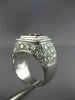 ESTATE LARGE 4.65CT DIAMOND & AAA RUBY 18KT WHITE GOLD 3D SQUARE INVISIBLE RING