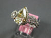 LARGE 2.21CT WHITE & FANCY YELLOW DIAMOND 18KT 2 TONE GOLD HALO ENGAGEMENT RING