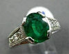 ESTATE 2.18CT DIAMOND & AAA COLOMBIAN EMERALD 14KT WHITE GOLD 3D ENGAGEMENT RING