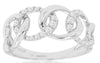 .33CT DIAMOND 14KT WHITE GOLD 3D LINK LOVE KNOT SEMI ETERNITY ANNIVERSARY RING