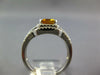 WIDE 2.14CT DIAMOND AAA CITRINE 14KT WHITE GOLD EMERALD CUT HALO ENGAGEMENT RING