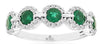 1.07CT DIAMOND & AAA EMERALD 14KT WHITE GOLD 5 STONE LOVE KNOT ANNIVERSARY RING