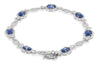 LARGE 6.75CT DIAMOND & AAA SAPPHIRE 18K WHITE GOLD OVAL INFINITY TENNIS BRACELET