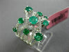 ESTATE LARGE 2.02CT DIAMOND & AAA EMERALD 18KT WHITE GOLD 3D ANNIVERSARY RING