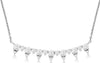 ESTATE .50CT DIAMOND 14K WHITE GOLD ROUND INVISIBLE PEAR SHAPE BAR LOVE NECKLACE