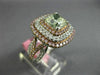 GIA LARGE 2.69CT MULTI COLOR DIAMOND 18KT WHITE & ROSE 3D SQUARE ENGAGEMENT RING