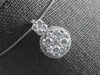 LARGE 1.26CT DIAMOND 18K WHITE GOLD ROUND INVISIBLE HALO FLORAL FLOATING PENDANT