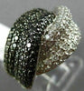 ESTATE LARGE 2.68CT BLACK & WHITE DIAMOND 14K WHITE GOLD INFINITY LOVE KNOT RING