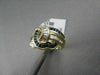 ANTIQUE WIDE 1.87CT DIAMOND & AAA SAPPHIRE 18KT YELLOW GOLD WOVEN FUN RING