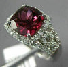 ESTATE WIDE 3.0CT DIAMOND & AAA RHODOLITE 14K ROSE GOLD INFINITY ENGAGEMENT RING