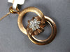 ESTATE .19CT DIAMOND 18KT ROSE GOLD 3D FLOWER CIRCULAR LOVE KNOT FUN PENDANT
