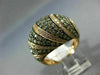 ESTATE 2.89CT WHITE & CHOCOLATE FANCY DIAMOND 14KT ROSE GOLD MULTI ROW FUN RING