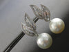 LARGE 1.60CT DIAMOND & AAA SOUTH SEA PEARL 18KT WHITE GOLD 3D HANGING EARRINGS