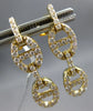 ESTATE .68CT DIAMOND 18KT YELLOW GOLD 3D DOUBLE LOVE KNOT FUN HANGING EARRINGS