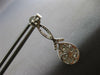ESTATE LARGE 1.09CT DIAMOND 14K WHITE GOLD 3D CLUSTER TEAR DROP HANGING EARRINGS