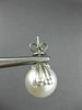 LARGE .60CT DIAMOND & AAA SOUTH SEA PEARL 18K WHITE GOLD 3D FLOWER STUD EARRINGS