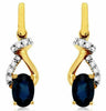 ESTATE 1.35CT DIAMOND & AAA SAPPHIRE 14KT YELLOW GOLD INFINITY HANGING EARRINGS