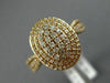 ESTATE WIDE .64CT ROUND DIAMOND 14KT ROSE GOLD 3D CLUSTER PAVE OVAL FUN RING