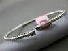 ESTATE .22CT DIAMOND 14K WHITE GOLD 3D PAVE ROPE DESIGN FLEXIBLE BANGLE BRACELET