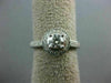 ESTATE 1.0CT DIAMOND 14KT WHITE GOLD ROUND HALO SEMI ETERNITY ENGAGEMENT RING