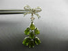 EXTRA LARGE 12.76CT DIAMOND & AAA PERIDOT 14K WHITE GOLD 3D BOW HANGING EARRINGS