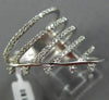 ESTATE LARGE .33CT DIAMOND 14KT WHITE GOLD 3D MULTI ROW ETOILE TRIANGULAR RING
