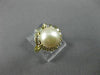 ESTATE WIDE .31CT ROUND BAGUETTE DIAMOND 14K YELLOW GOLD 3D SOUTH SEA PEARL RING