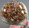 LARGE 3.69CT WHITE & PINK DIAMOND 18KT WHITE & ROSE GOLD CLUSTER OVAL DOME RING