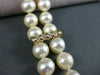 ANTIQUE LARGE .72CT DIAMOND 14KT YELLOW GOLD AAA PEARL 2 STRAND BRACELET #22606