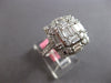 LARGE 1.87CT DIAMOND 18KT WHITE GOLD ROUND & BAGUETTE CLUSTER SQUARE FLOWER RING