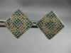 ESTATE 1.0CT WHITE & BLUE DIAMOND 14K WHITE GOLD GEOMETRIC SQUARE EARRINGS 19576