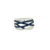 1.36CT DIAMOND & AAA SAPPHIRE 18KT WHITE GOLD 3D CRISS CROSS ANNIVERSARY RING