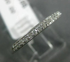 ESTATE .11CT DIAMOND 14KT WHITE GOLD 3D CLASSIC ROUND WEDDING ANNIVERSARY RING
