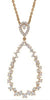 ESTATE .78CT DIAMOND 14K ROSE GOLD 3D ROUND OPEN TEAR DROP LOVE FLOATING PENDANT