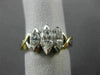 ESTATE WIDE .93CT DIAMOND 14K TWO TONE GOLD 3D 3 STONE INFINITY ANNIVERSARY RING