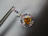 2.10CT AAA ORANGE & MULTI COLOR SAPPHIRE 14KT WHITE GOLD HANGING EARRINGS #27215