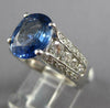 4.92CT DIAMOND & AAA CEYLON SAPPHIRE 14KT WHITE GOLD OVAL ENGAGEMENT RING #27221