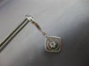 ESTATE 1.07CT DIAMOND 14K WHITE GOLD ROUND SOLITAIRE SQUARE FUN HANGING EARRINGS