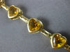 ESTATE LARGE 15.0CT AAA CITRINE 14K YELLOW GOLD MULTI HEART LOVE TENNIS BRACELET