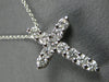 ESTATE .64CT DIAMOND 14KT WHITE GOLD SHARED PRONG INVISIBLE CROSS PENDANT #27677