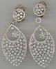 LARGE 8.35CT DIAMOND 18KT 2 TONE GOLD 3D CLUSTER OPEN FILIGREE HANGING EARRINGS