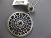 4.11CT DIAMOND & AAA SAPPHIRE 14K WHITE GOLD CIRCULAR SUN BURST FLOATING PENDANT