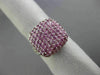 ESTATE LARGE 2.82CT DIAMOND & AAA PINK SAPPHIRE 18KT WHITE GOLD 3D SQUARE RING