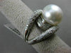 ESTATE EXTRA LARGE 3CT DIAMOND & AAA SOUTH SEA PEARL 18K WHITE GOLD RING 20571