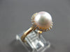 ESTATE .29CT DIAMOND & AAA SOUTH SEA PEARL 14K ROSE GOLD 3D ROUND HALO LOVE RING
