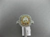 ESTATE 1.66CT WHITE & FANCY YELLOW DIAMOND 14KT TWO TONE GOLD 3D ENGAGEMENT RING