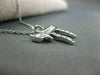 ESTATE .30CT DIAMOND 14KT WHITE GOLD CHAI PENDANT & CHAIN F/G VS 18X19MM #2064