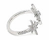 ESTATE WIDE .48CT DIAMOND 18KT WHITE GOLD 3D DOUBLE SNOWFLAKE FUN RING